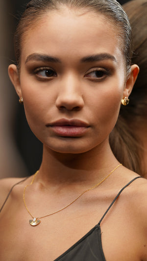Celene Fan Necklace Gold Vermeil