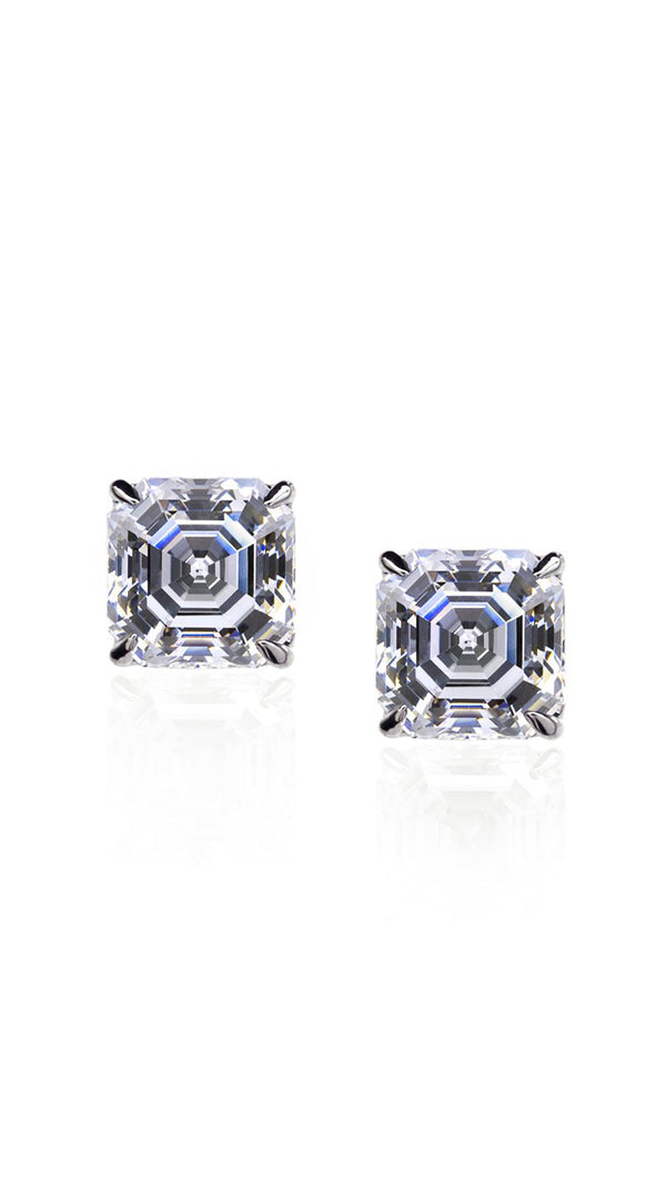 Charlie Stud Earrings 9K White Gold