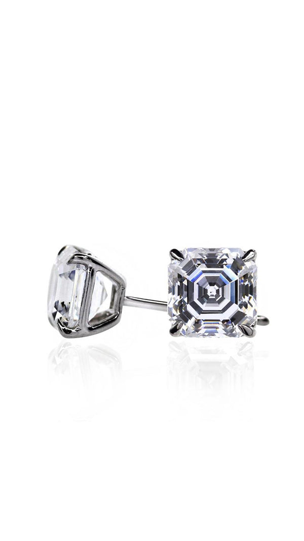 Charlie Stud Earrings 9K White Gold