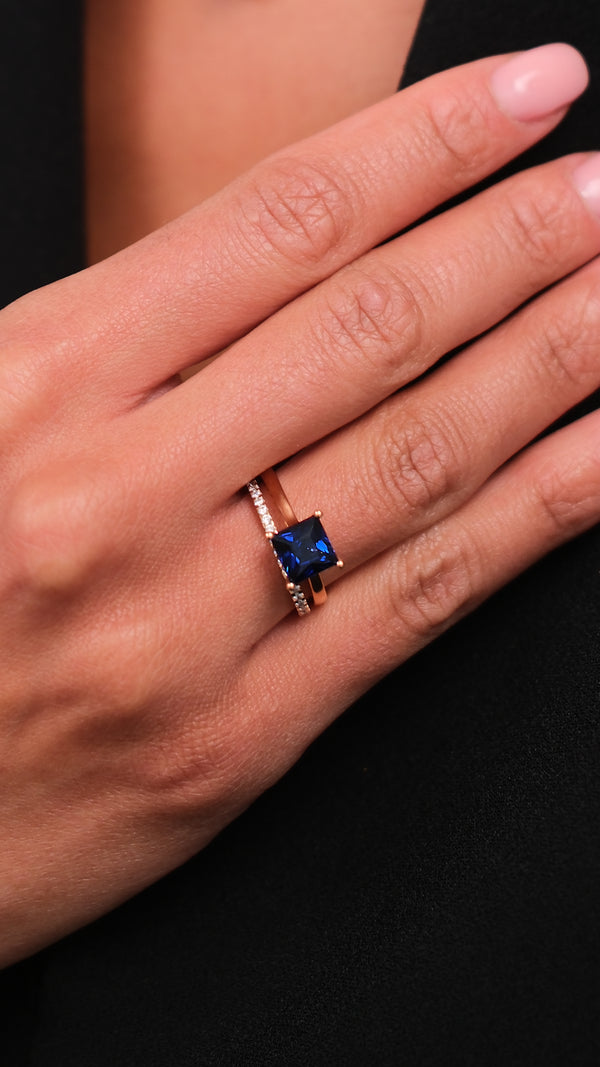 Charlotte Ring 1.00ct 18K Rose Gold Sapphire