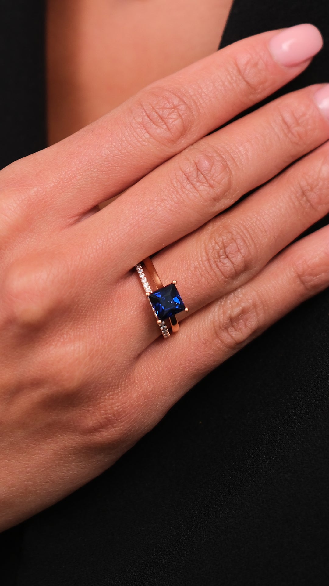 Charlotte Ring 1.00ct 18K Rose Gold Sapphire
