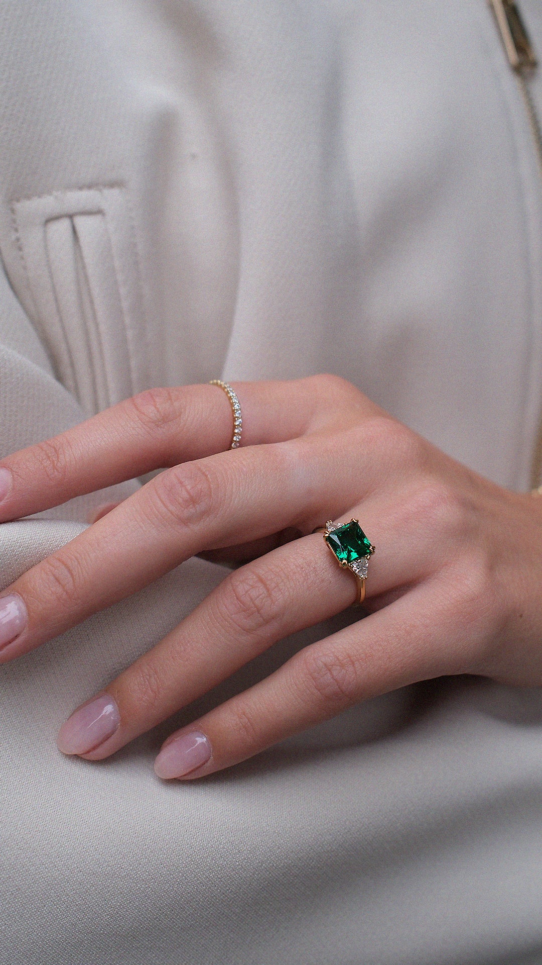 Chester Ring Emerald Gold Vermeil