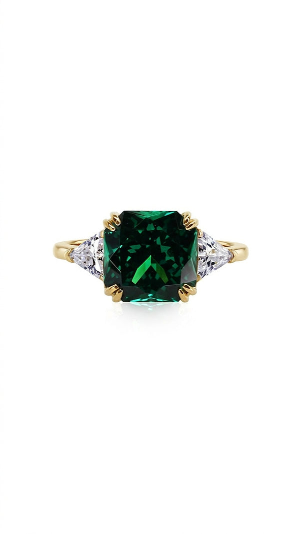 Chester Ring Emerald Gold Vermeil