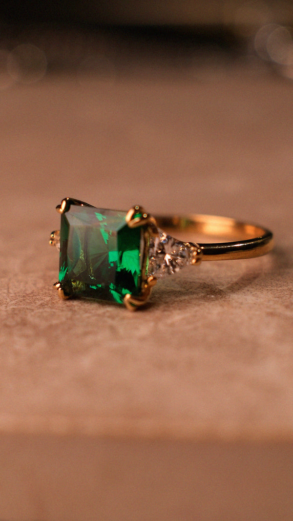 Chester Ring Emerald Gold Vermeil