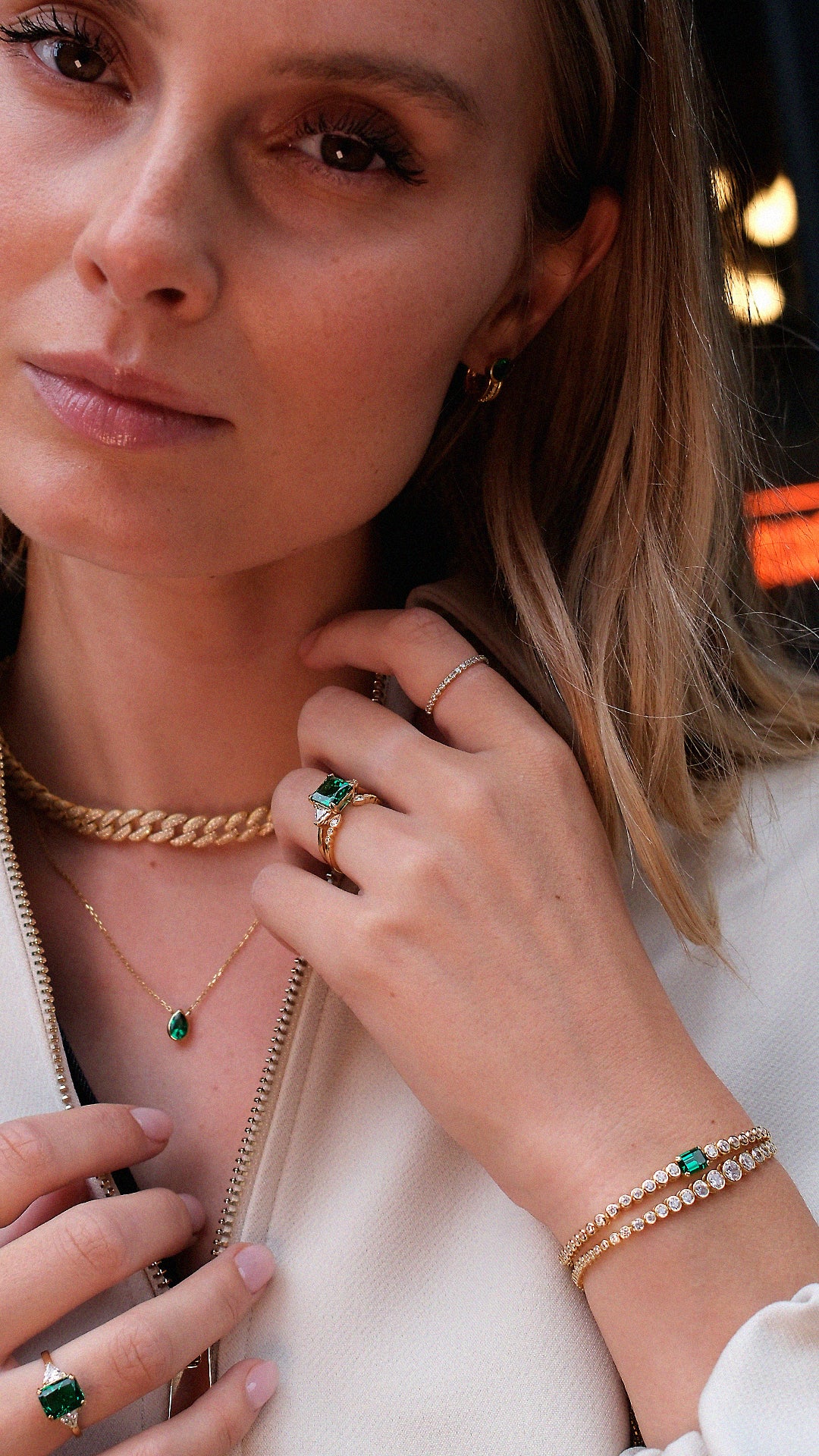 Chester Ring Emerald Gold Vermeil
