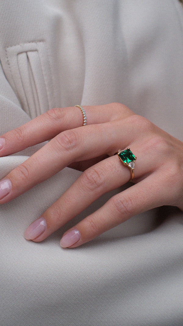 Chester Ring Emerald Gold Vermeil