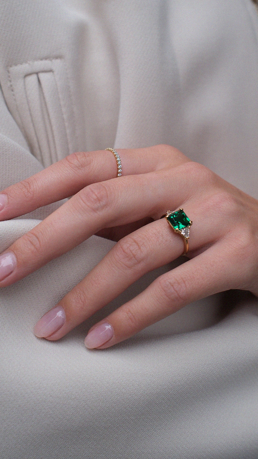 Chester Ring Emerald Gold Vermeil