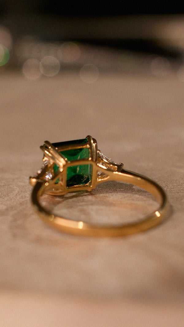 Chester Ring Emerald Gold Vermeil