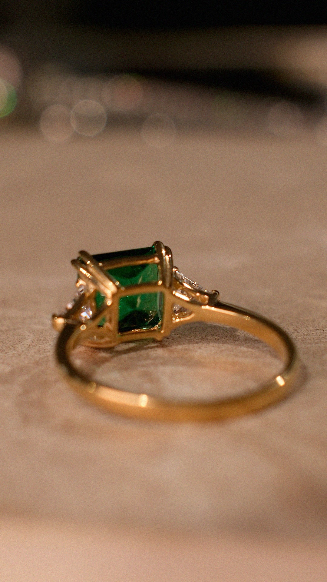 Chester Ring Emerald Gold Vermeil