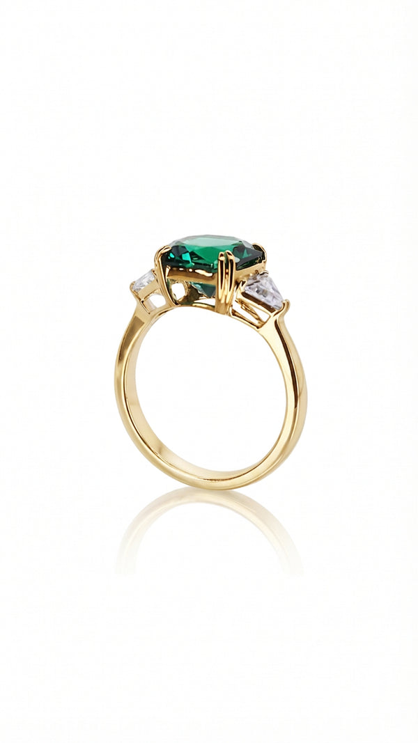 Chester Ring Emerald Gold Vermeil