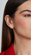 Classic gold halo heart stud earrings – perfect for bridal jewellery or everyday fashion with secure backs for a snug fit.
