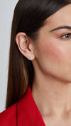 Small gold heart stud earrings with secure backs – perfect for brides, bridesmaids, or daily wear.