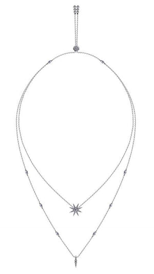 Cosmo Necklace White Gold Plated