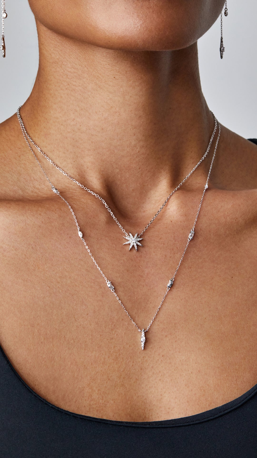 Cosmo Sterling Silver Layered Necklace by CARAT* LONDON – CARAT
