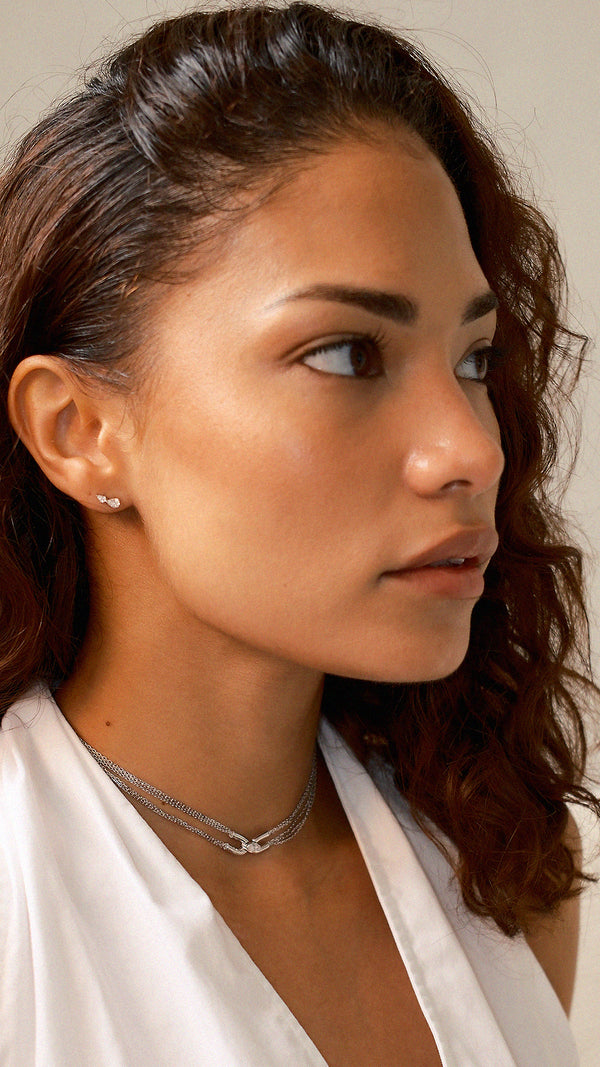 Zeta Stud Earrings Sterling Silver