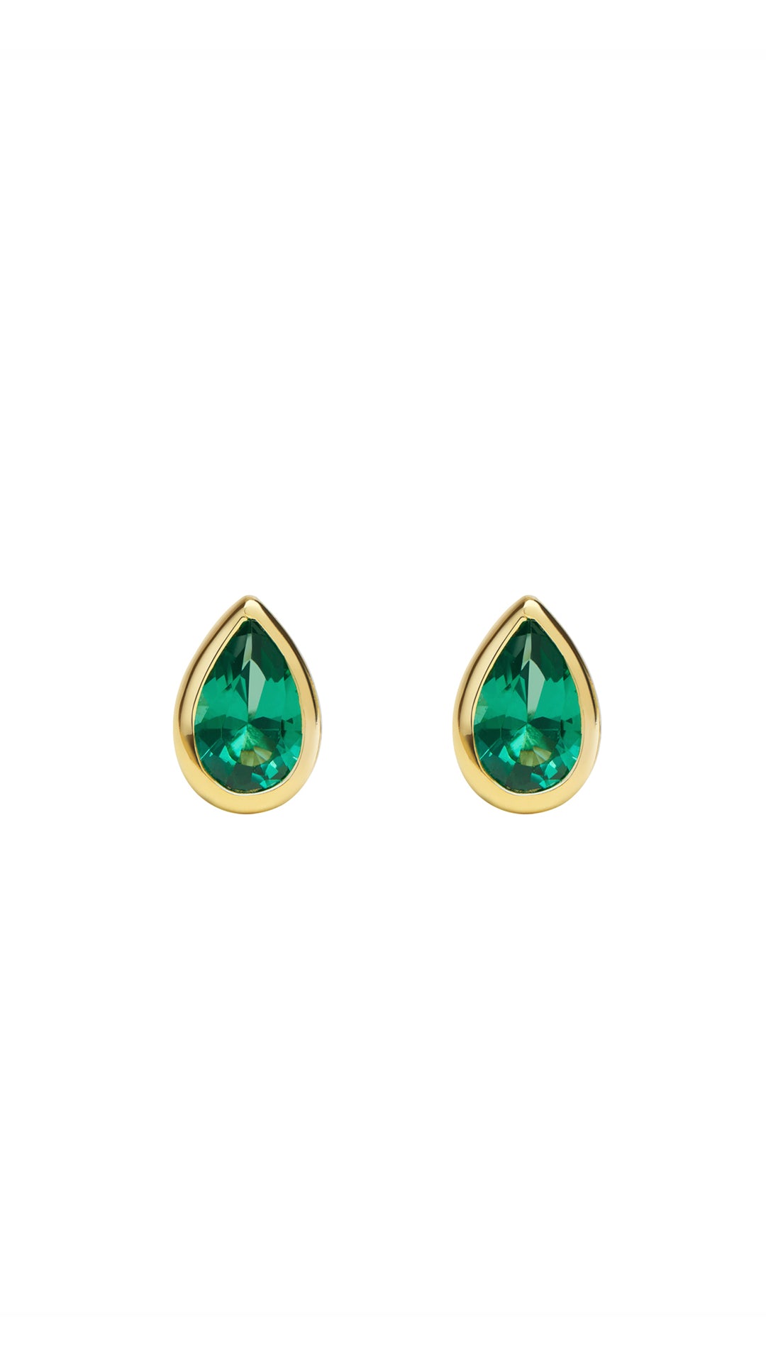 Danu Studs Emerald Gold Vermeil