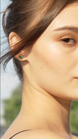 Danu Studs Emerald Gold Vermeil