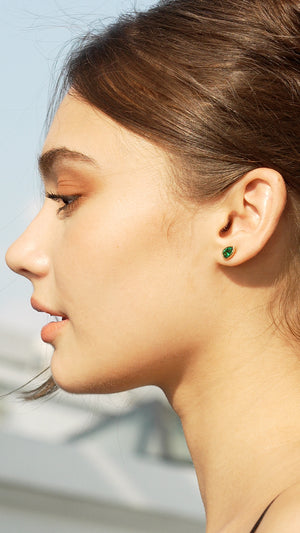 Danu Studs Emerald Gold Vermeil