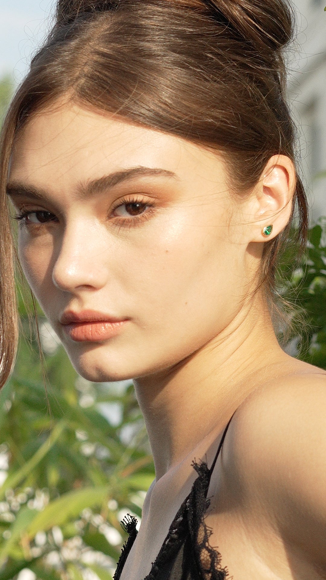 Danu Studs Emerald Gold Vermeil