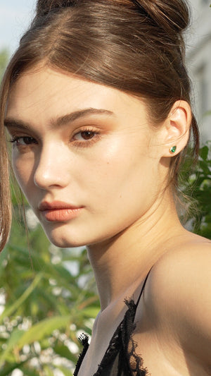 Danu Studs Emerald Gold Vermeil