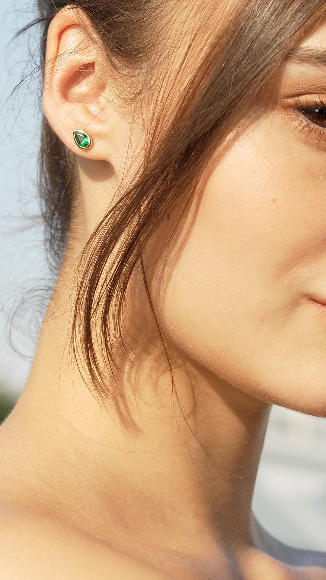 Danu Studs Emerald 18K Gold Vermeil