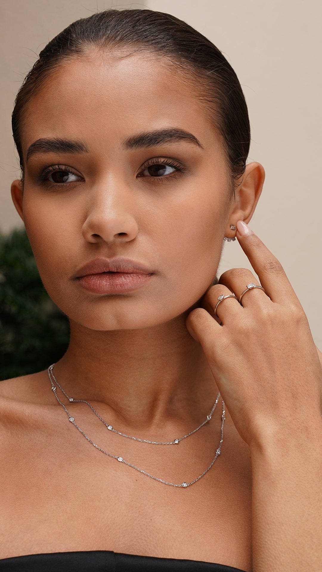 Solid white gold lab grown diamond jewellery
