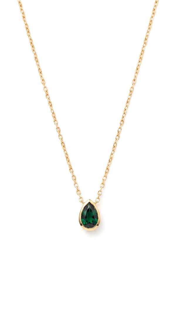 Danu Necklace Emerald Green Gold Vermeil