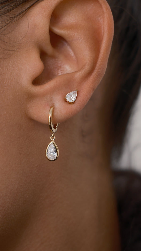 Pear Stud 18K Gold Vermeil