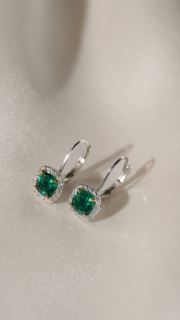 Deleyza Earrings Emerald Sterling Silver