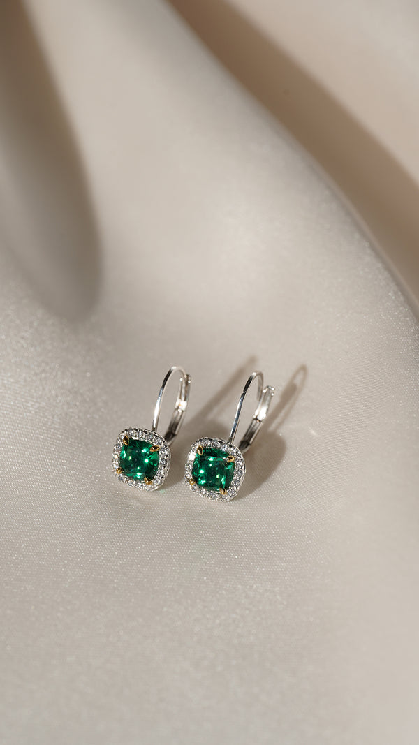 Deleyza Earrings Emerald Sterling Silver