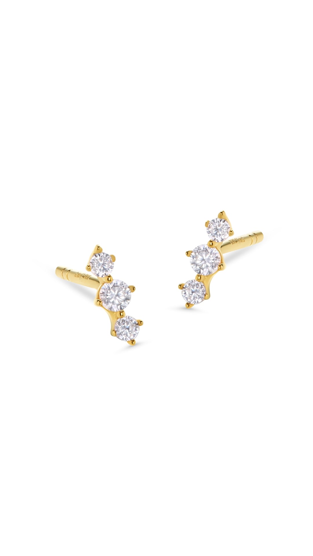 Gold stud earrings for women