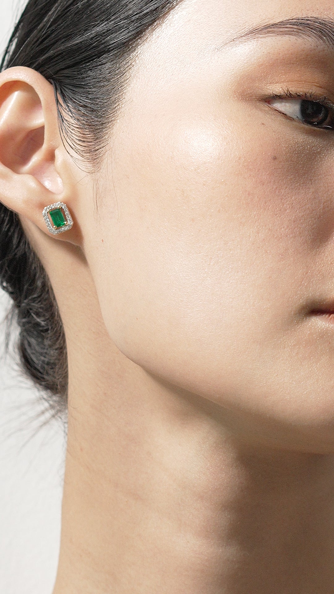 Eton Emerald Green Stud Earrings Sterling Silver