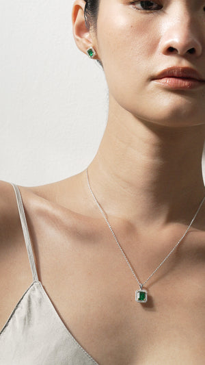 Eton Green Borderset Necklace by CARAT LONDON CARAT London UK