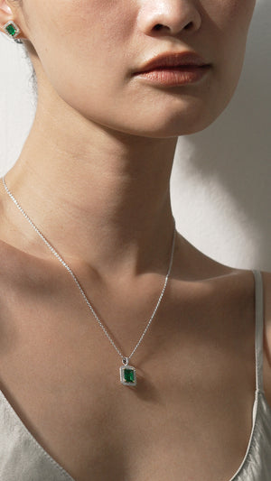 Eton Green Borderset Necklace