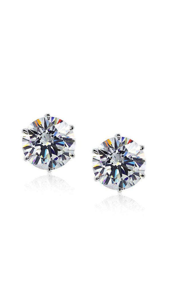 Elle Diamond Stud Earrings 18K White Gold