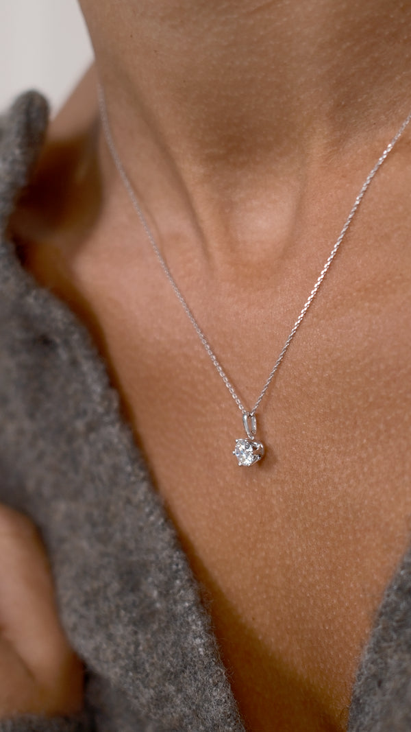 Elle Diamond Necklace 18K White Gold