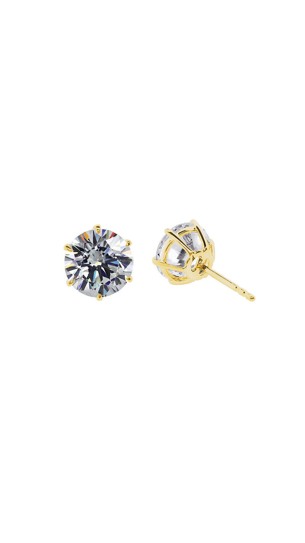 Elle Diamond Stud Earrings 18K Yellow Gold