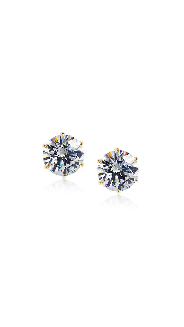 Elle Diamond Stud Earrings 18K Yellow Gold