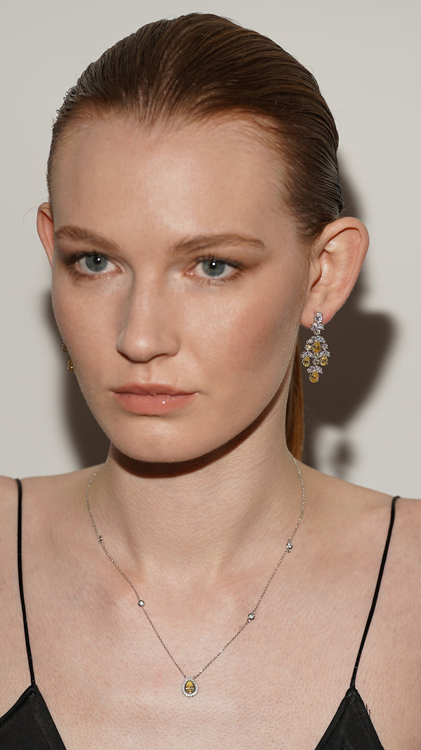 Aster Earrings Canary Yellow Sterling silver