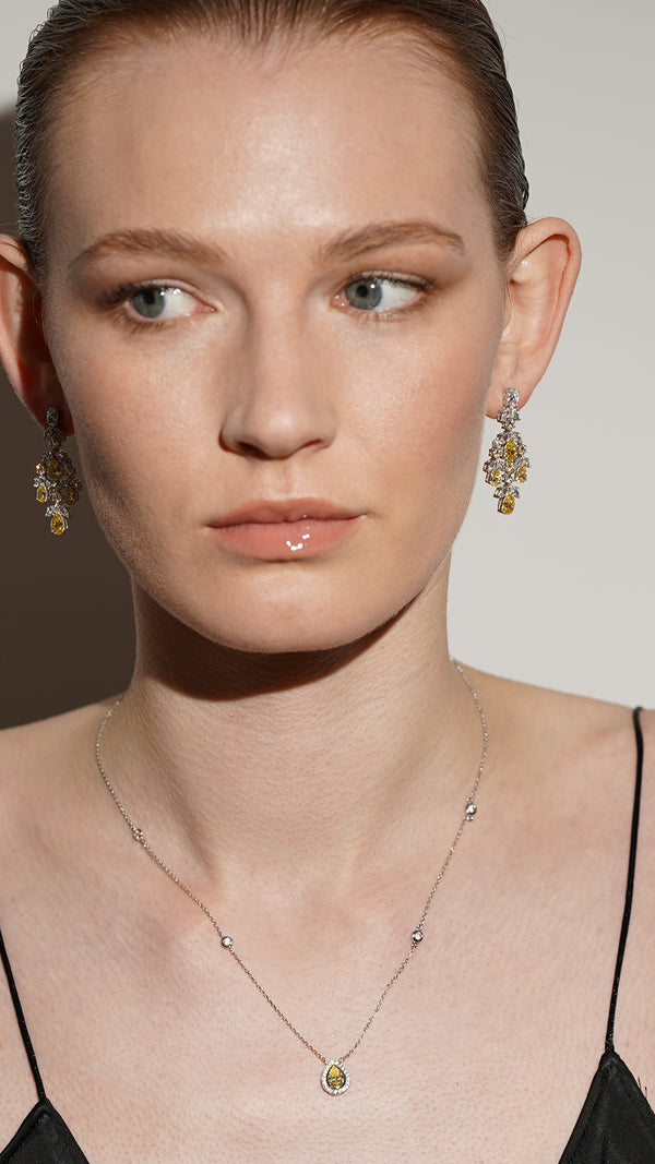 Aster Earrings Canary Yellow Sterling silver
