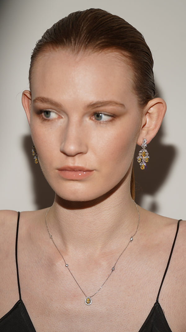 Aster Earrings Canary Yellow Sterling silver