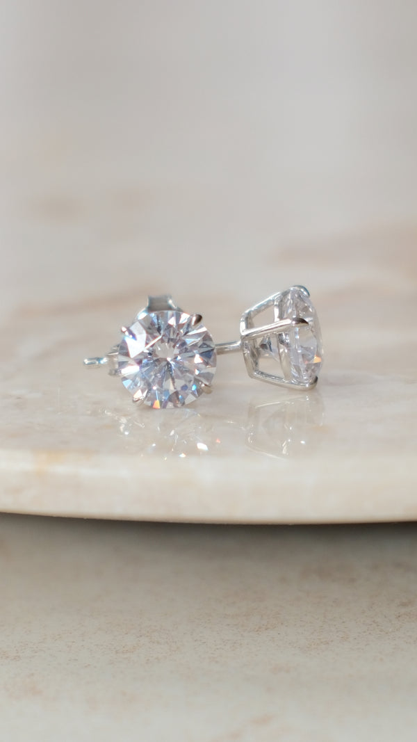 Eternal Stud Earrings 9K White Gold