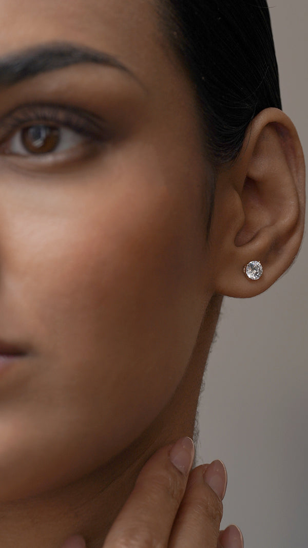 Eternal Stud Earrings 9K White Gold