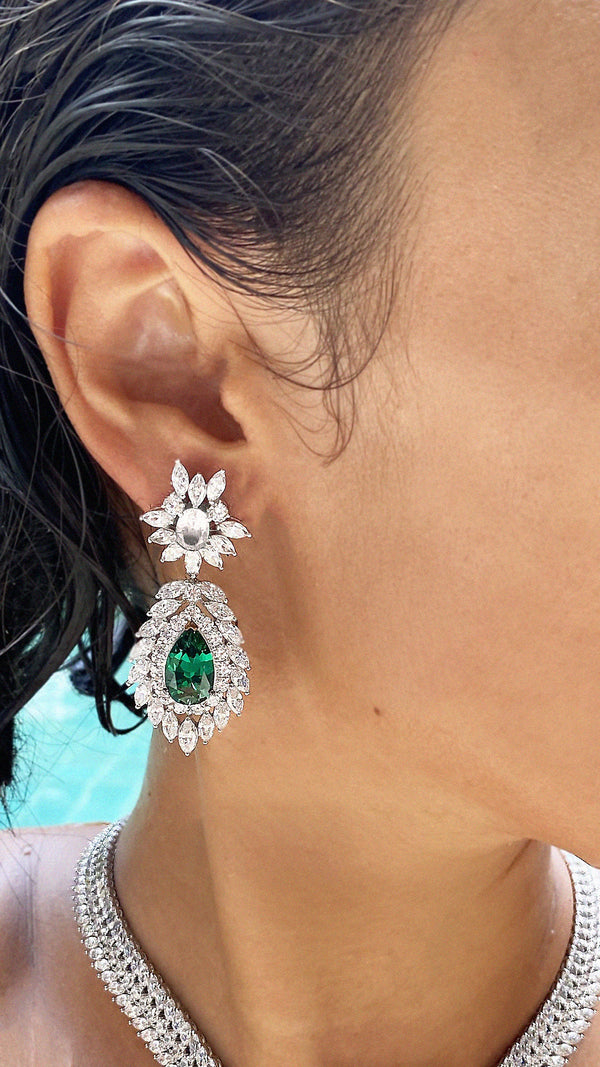 Evergreen Earrings White Sterling Silver