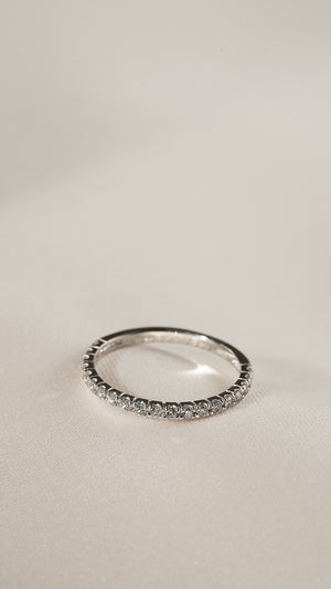 Fallon Half Eternity Ring Sterling White Gold Plated
