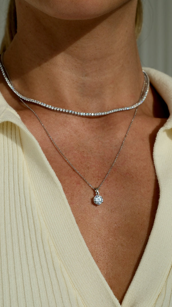 Lexi Tennis Necklace Sterling Silver