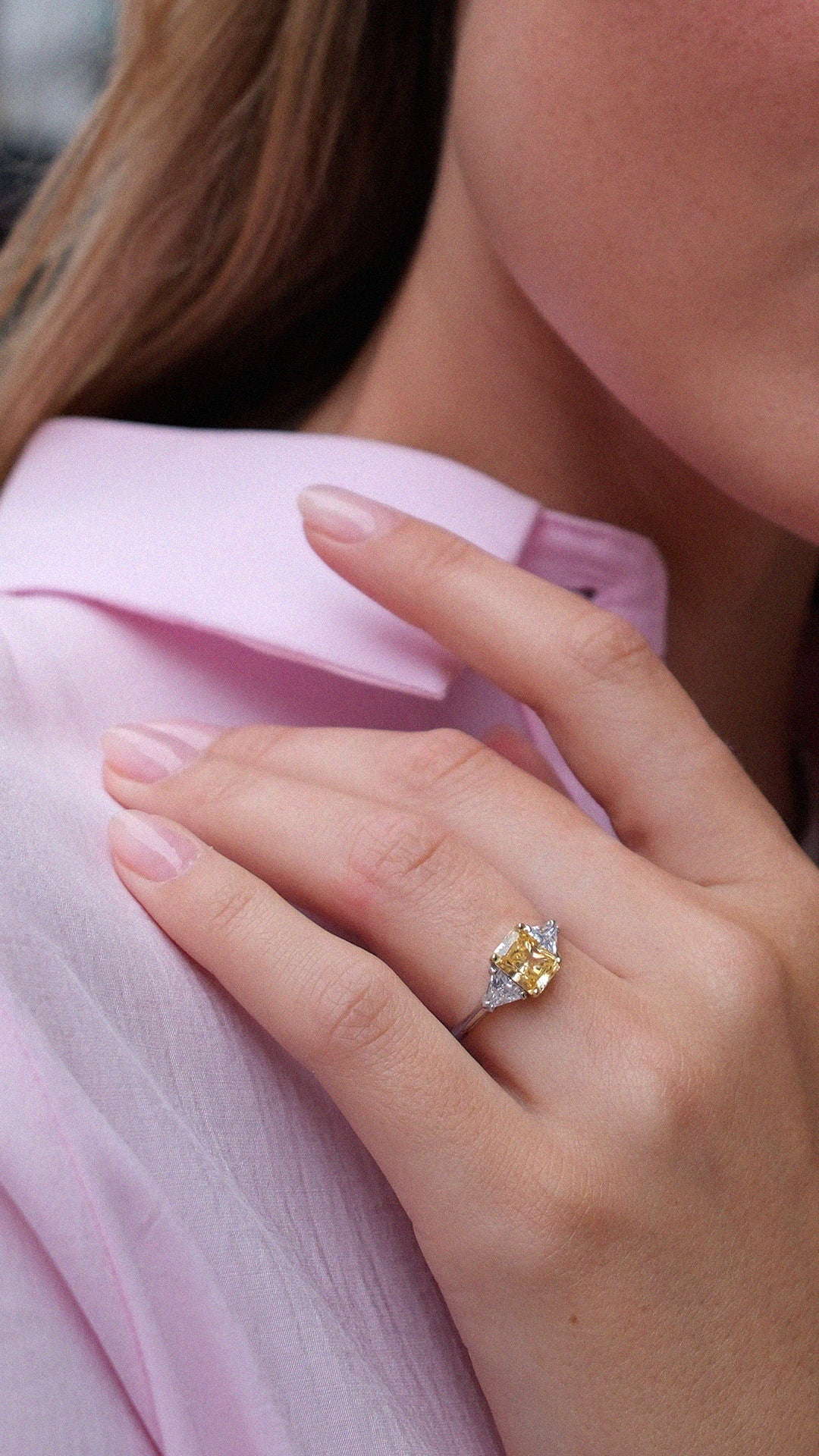 Farrah Ring Light Yellow Sterling Silver