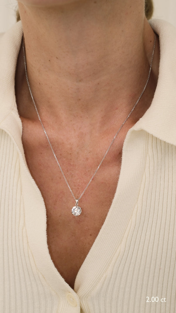 9k white gold 2ct pendant necklace