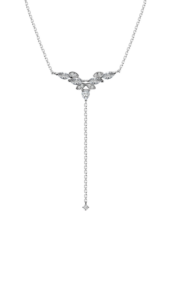 Fleur Diamond Necklace 9K White Gold