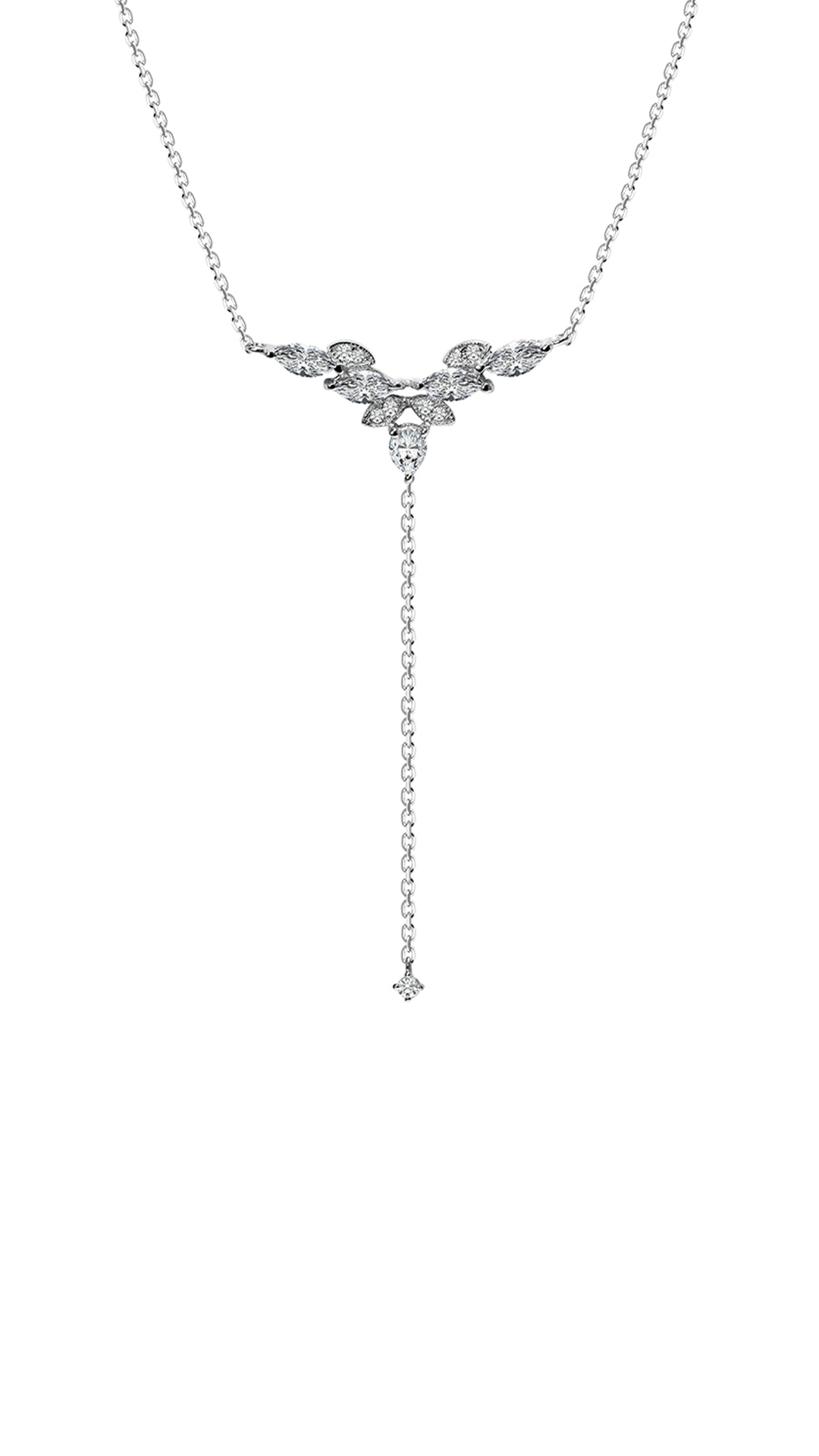 Fleur Diamond Necklace 9K White Gold